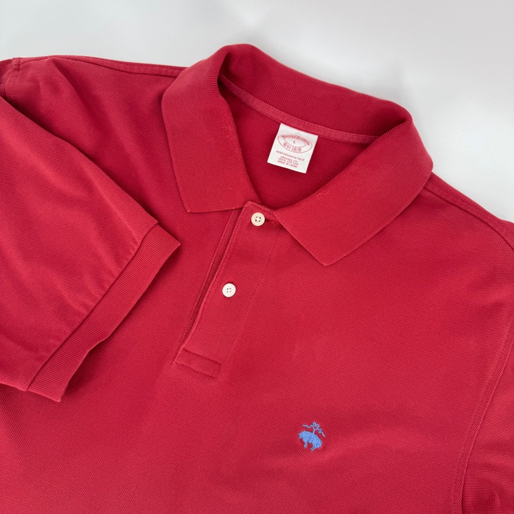 Brooks Brothers Performance Polo Shirt Mens Large Red Short Sleeve‎